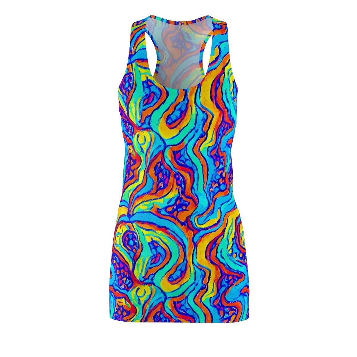 Tangerine Tempest on Racerback Dress — Front