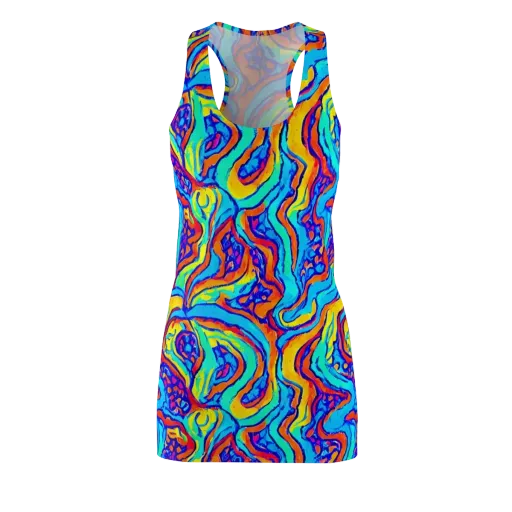 Tangerine Tempest on a Racerback Dress