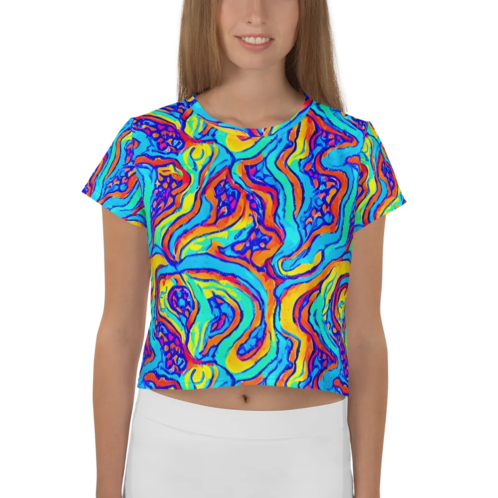 Tangerine Tempest on Crop Tee — Front