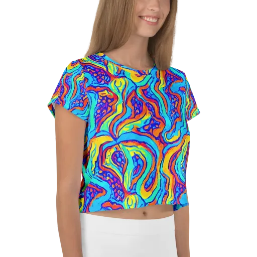 Tangerine Tempest on a Crop Tee