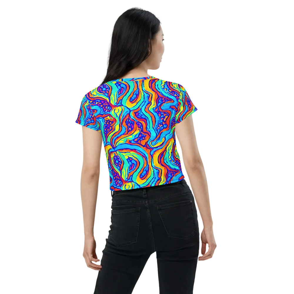 Tangerine Tempest on Crop Tee — Back