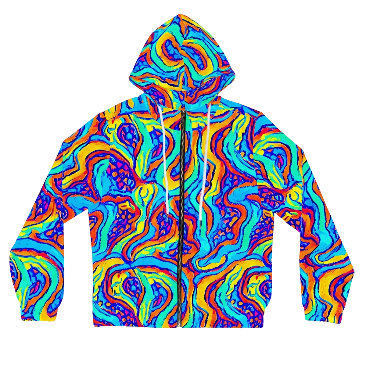 Tangerine Tempest on Women's Full-Zip Hoodie — Front