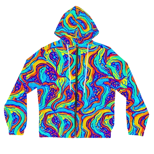 Tangerine Tempest on a Women's Full-Zip Hoodie