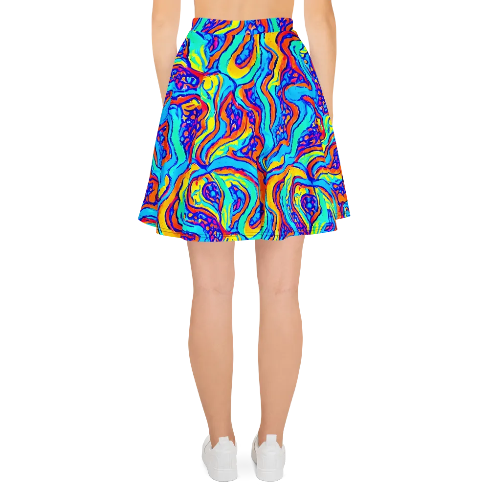 Tangerine Tempest on Skater Skirt — Back