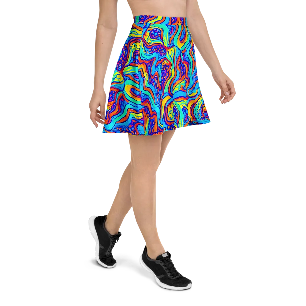 Tangerine Tempest on Skater Skirt — Right