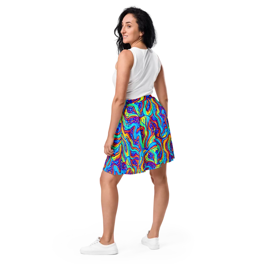 Tangerine Tempest on Skater Skirt — Back