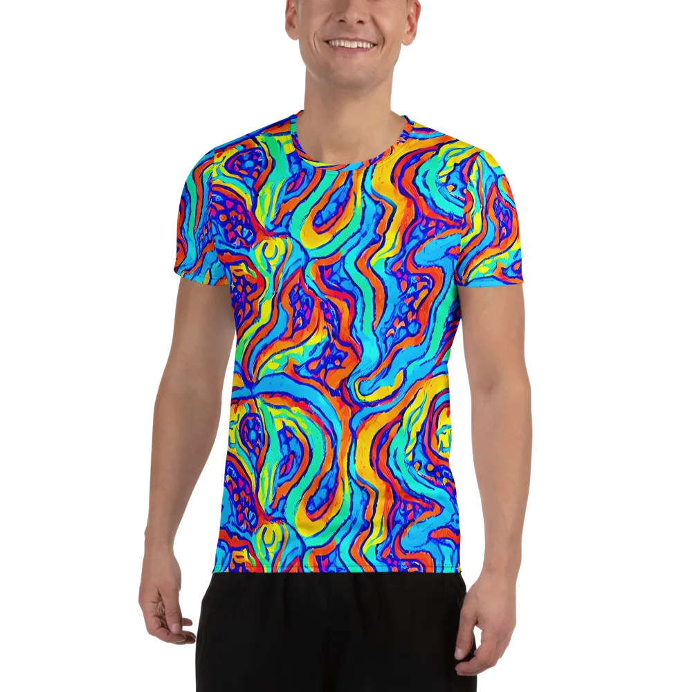 Tangerine Tempest on Men's Athletic T-Shirt — Front