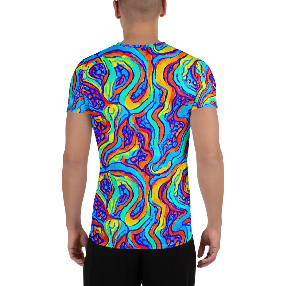 Tangerine Tempest on Men's Athletic T-Shirt — Back