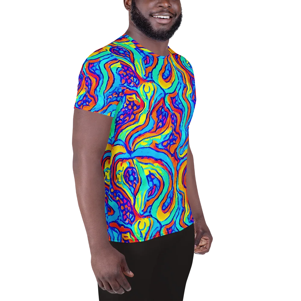 Tangerine Tempest on Men's Athletic T-Shirt — Right