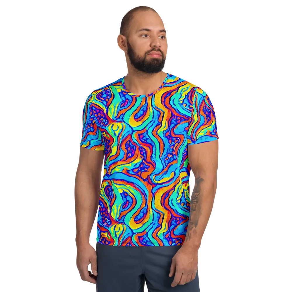Tangerine Tempest on Men's Athletic T-Shirt — Front