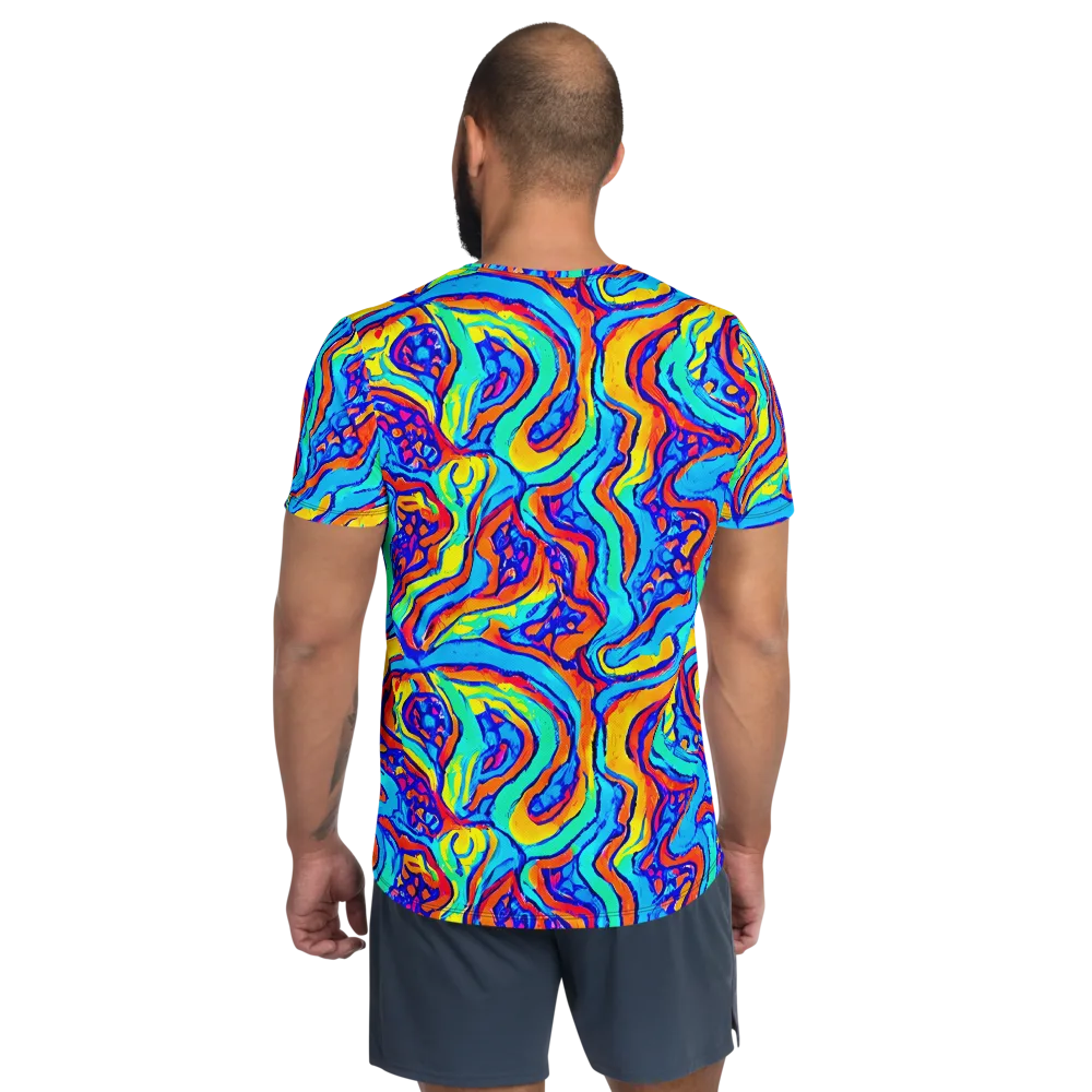 Tangerine Tempest on Men's Athletic T-Shirt — Back