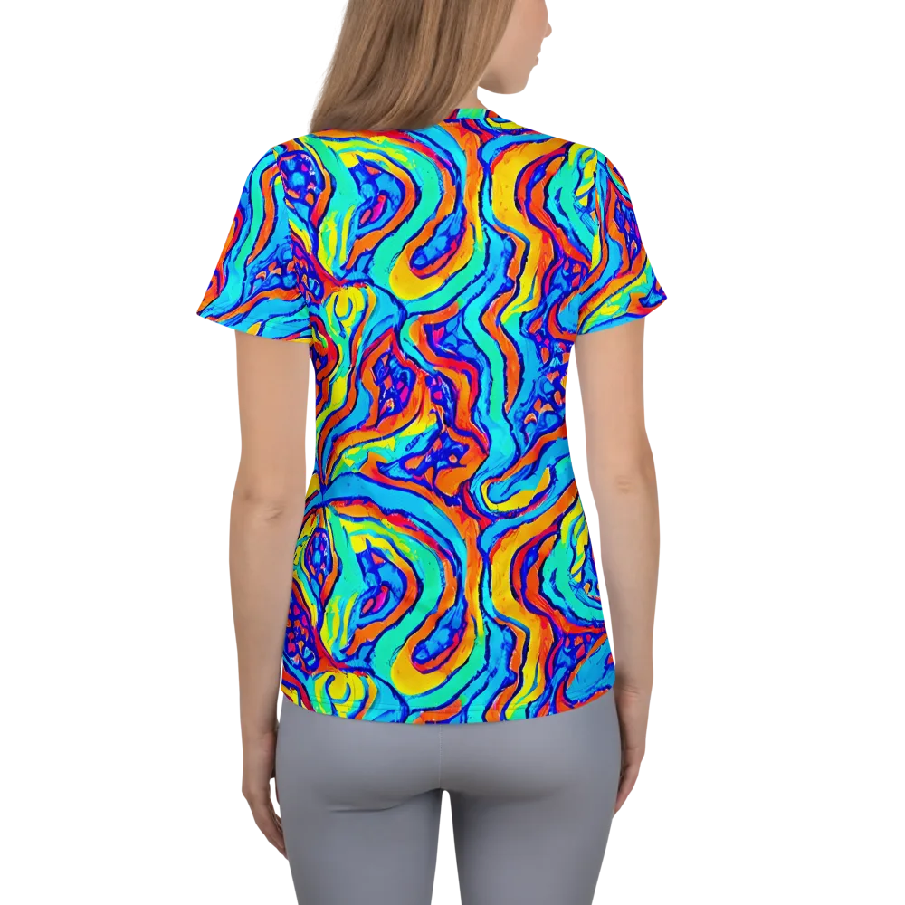 Tangerine Tempest on Women's Athletic T-Shirt — Back