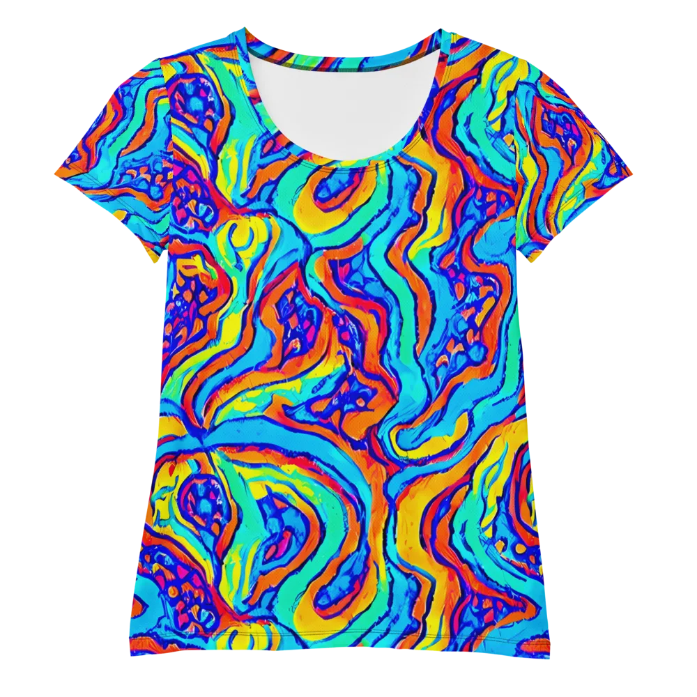 Tangerine Tempest on Women's Athletic T-Shirt — Front