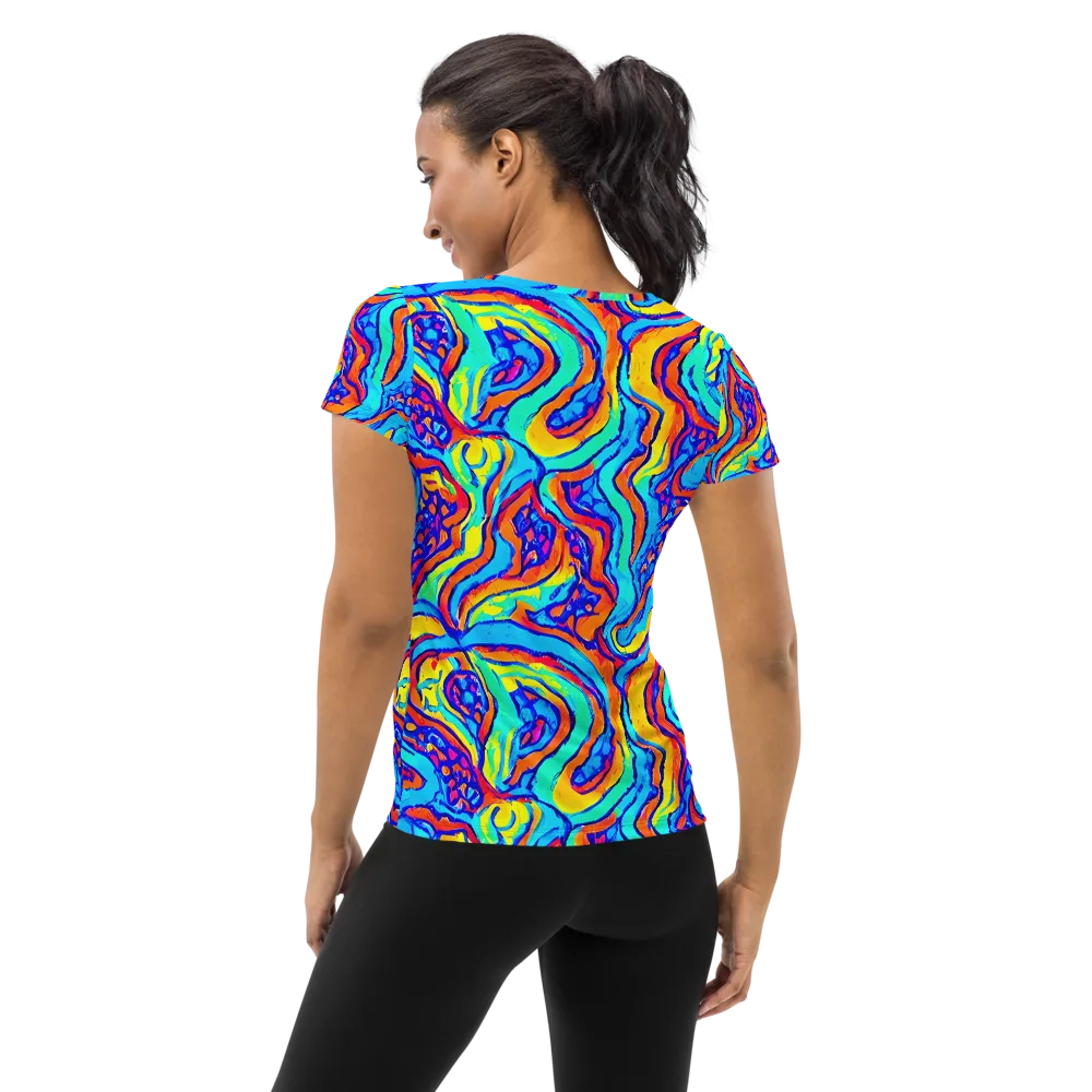 Tangerine Tempest on Women's Athletic T-Shirt — Back