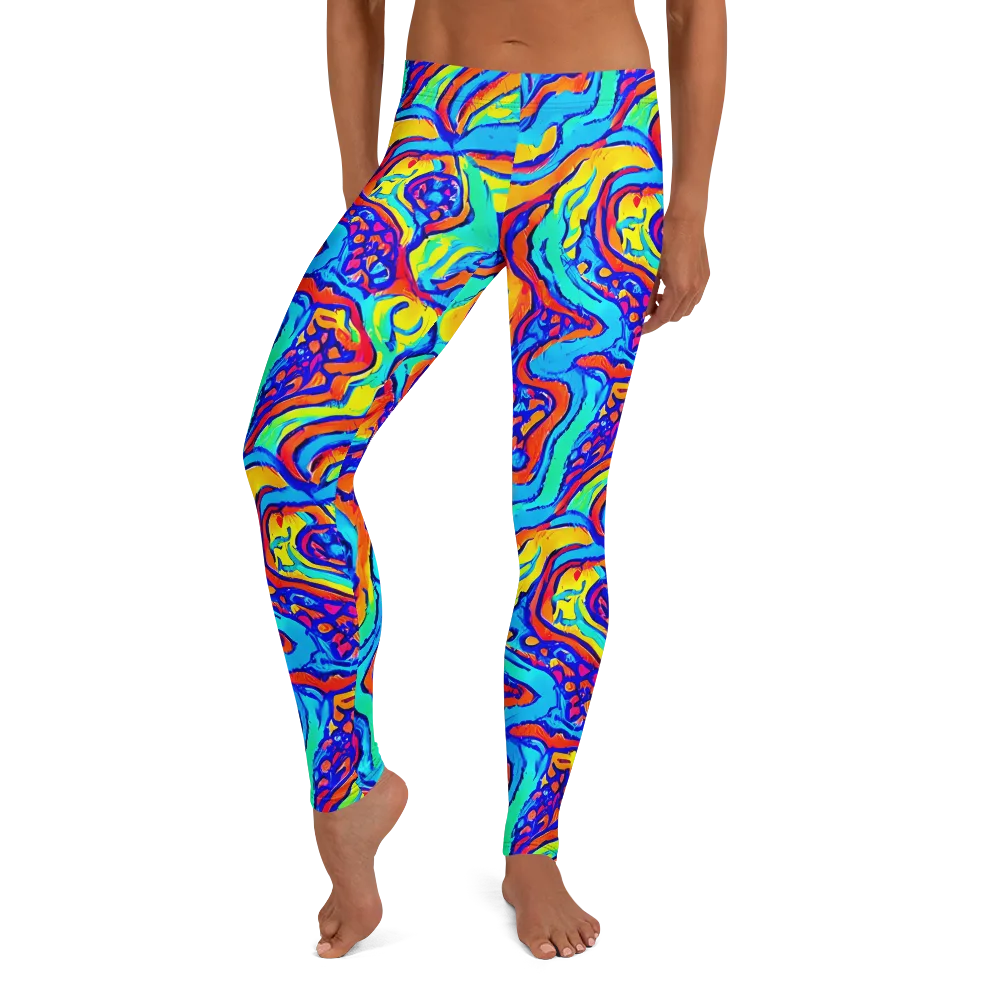 Tangerine Tempest on Leggings — Front