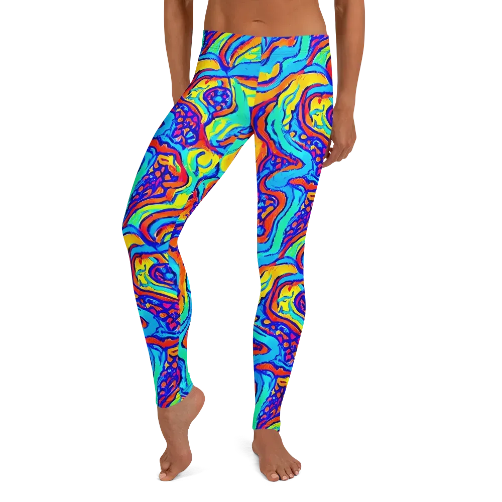 Tangerine Tempest on Leggings — Front