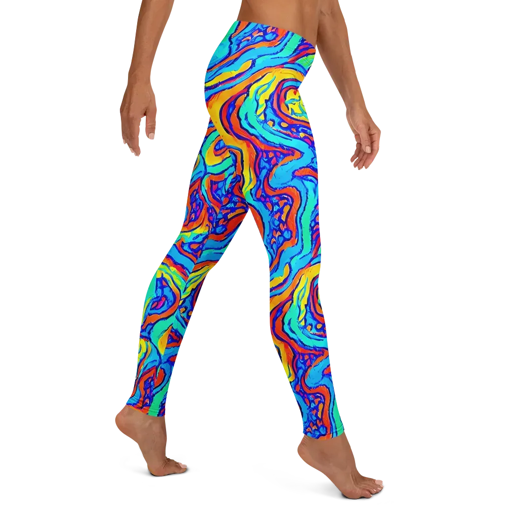 Tangerine Tempest on Leggings — Right