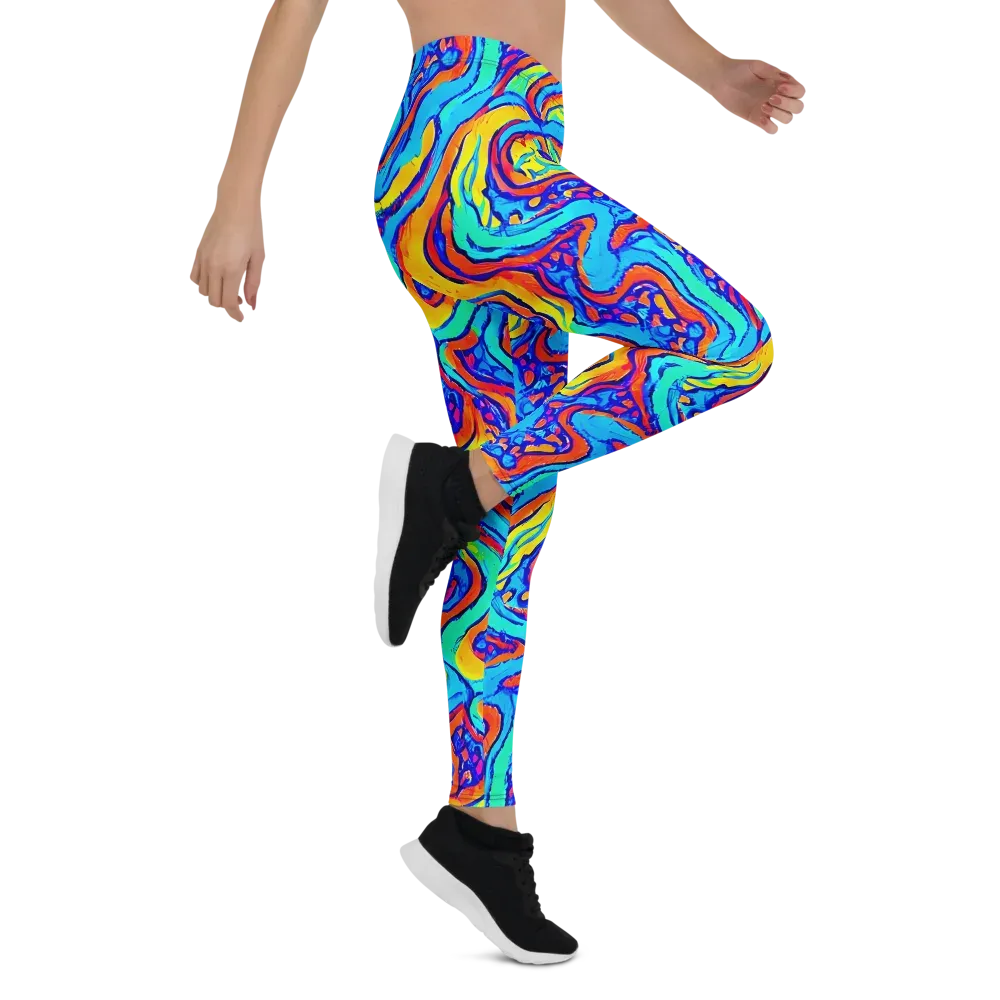 Tangerine Tempest on Leggings — Right