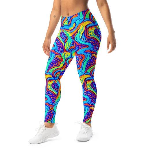 Tangerine Tempest on a Leggings