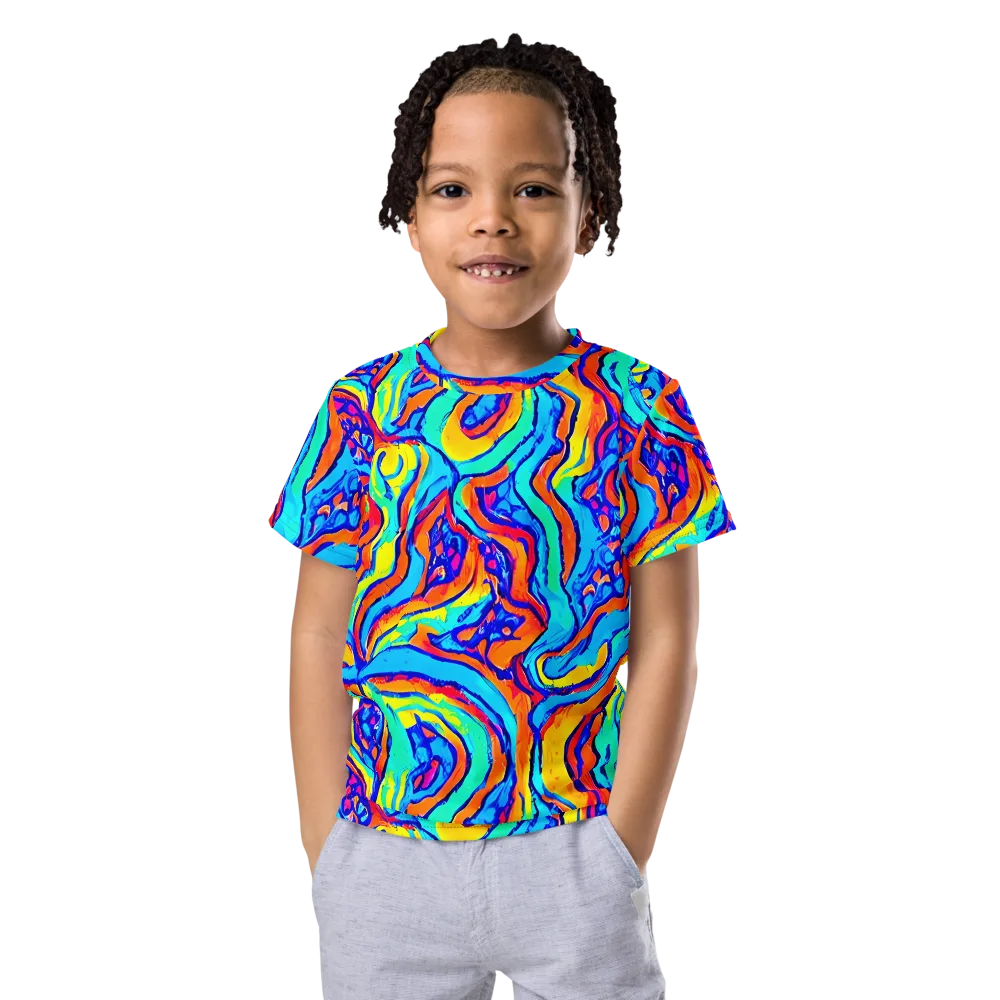 Tangerine Tempest on Kids Crew Neck T-Shirt — Front