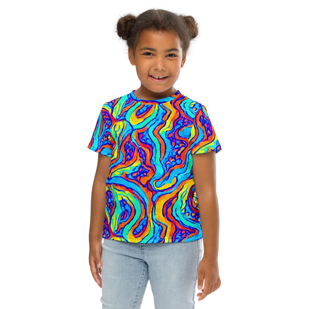 Tangerine Tempest on Kids Crew Neck T-Shirt — Front