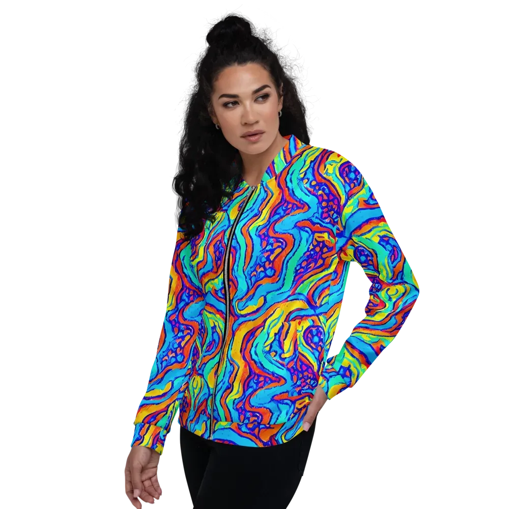 Tangerine Tempest on Bomber Jacket — Left