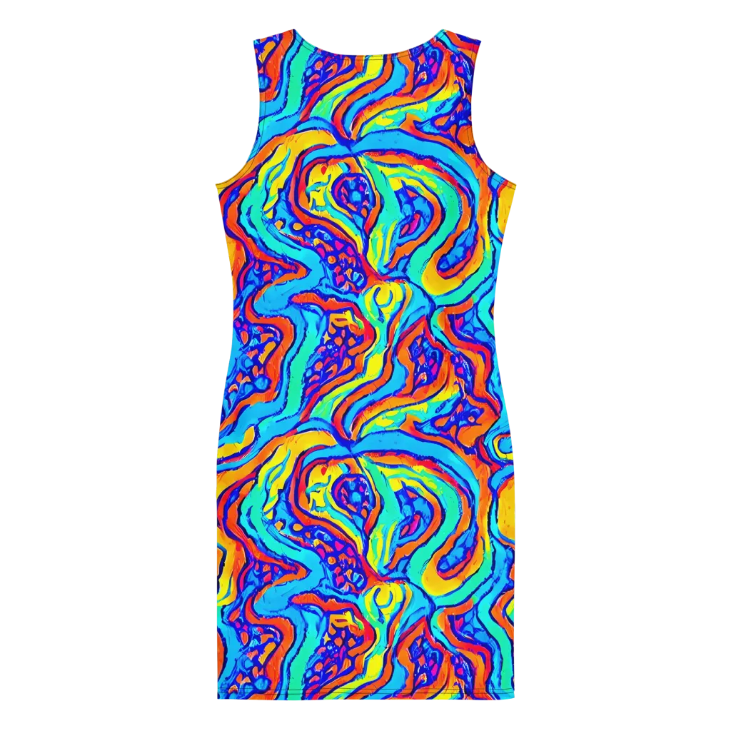 Tangerine Tempest on Bodycon Dress — Back