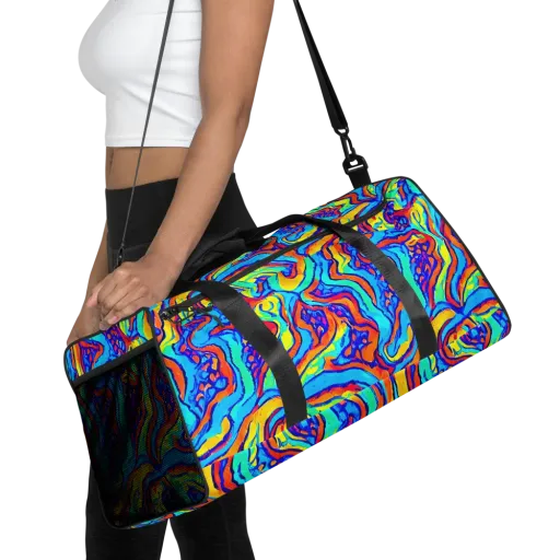 Tangerine Tempest on a Duffle Bag
