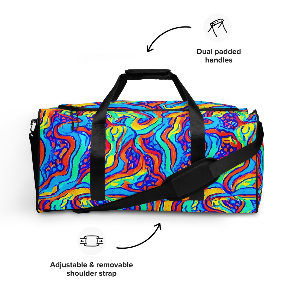 Tangerine Tempest on Duffle Bag — Front