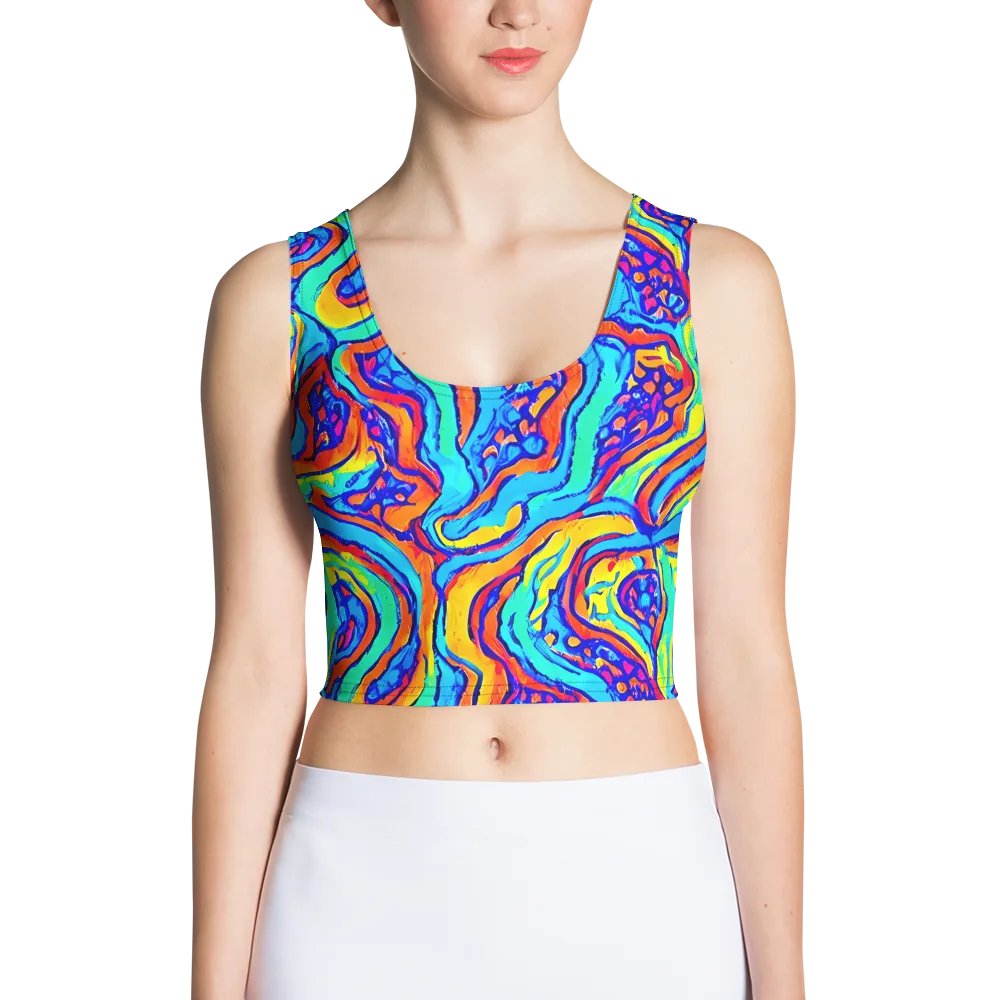 Tangerine Tempest on Crop Top — Front