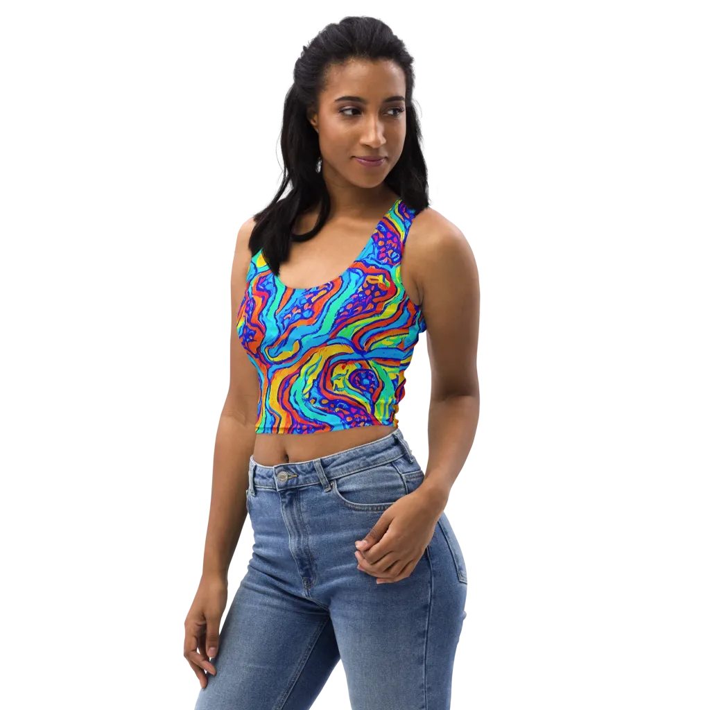 Tangerine Tempest on Crop Top — Left Front