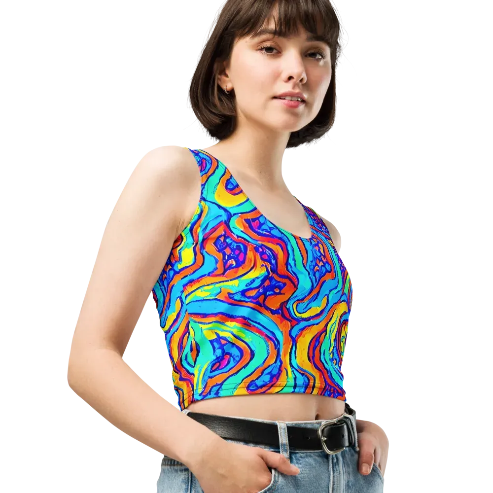 Tangerine Tempest on Crop Top — Right Front