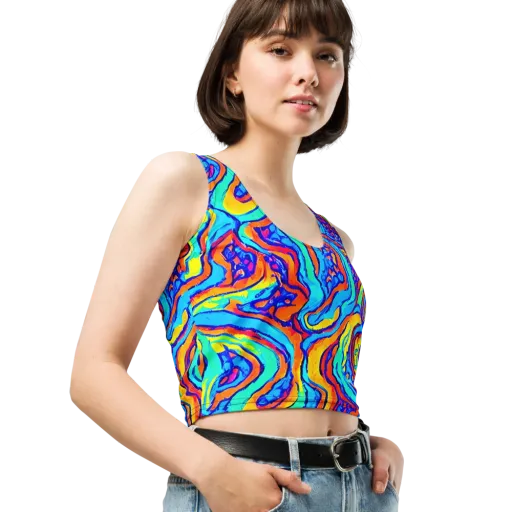Tangerine Tempest on a Crop Top