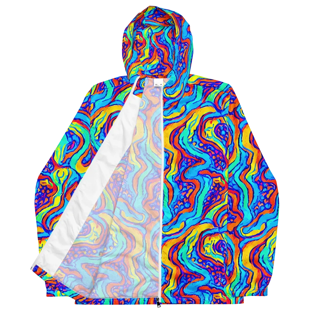Tangerine Tempest on Men's Windbreaker — Front