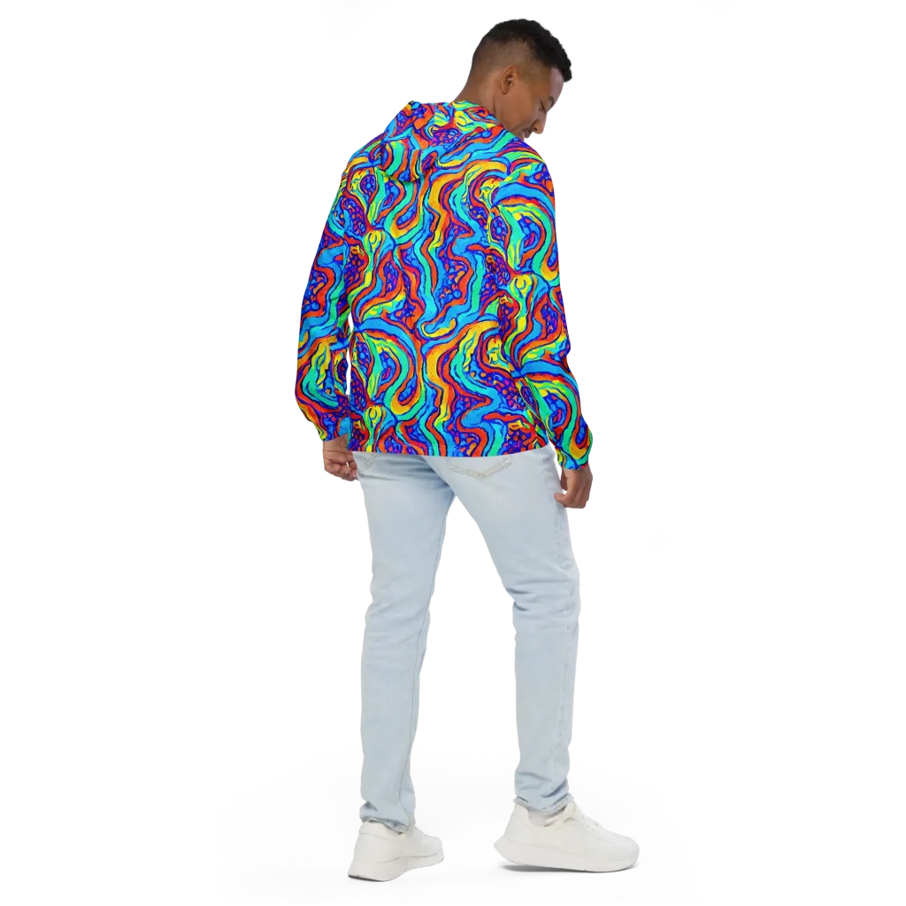 Tangerine Tempest on Men's Windbreaker — Back