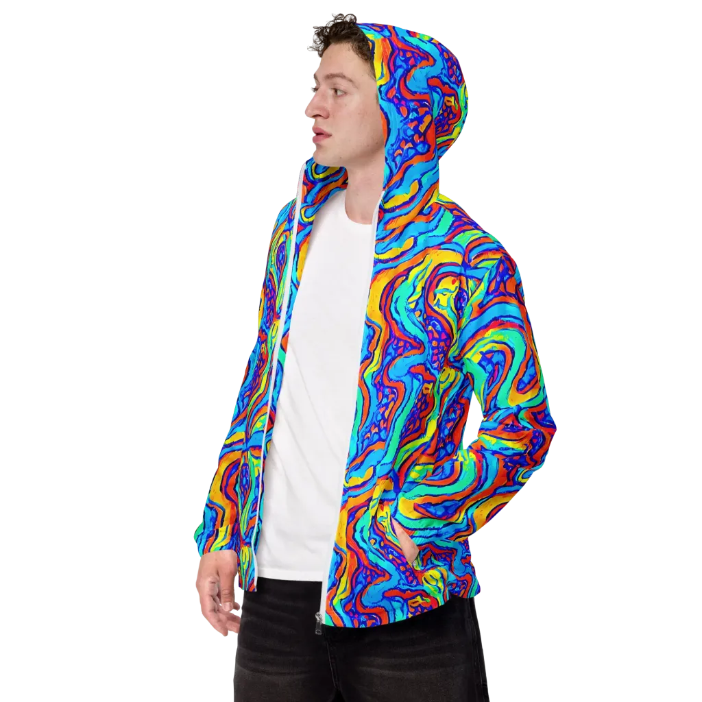 Tangerine Tempest on Men's Windbreaker — Left Front