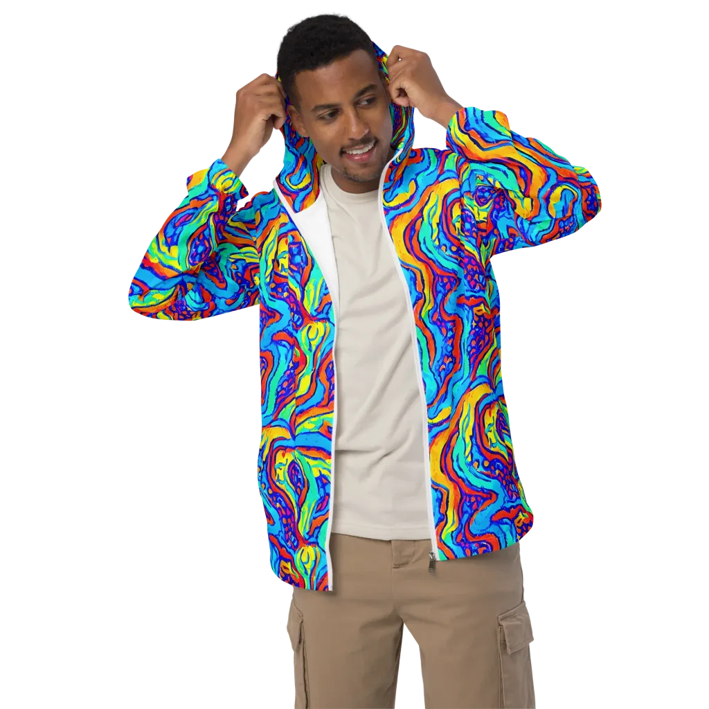 Tangerine Tempest on Men's Windbreaker — Front