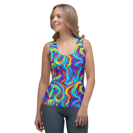 Tangerine Tempest on a Women's Tank Top
