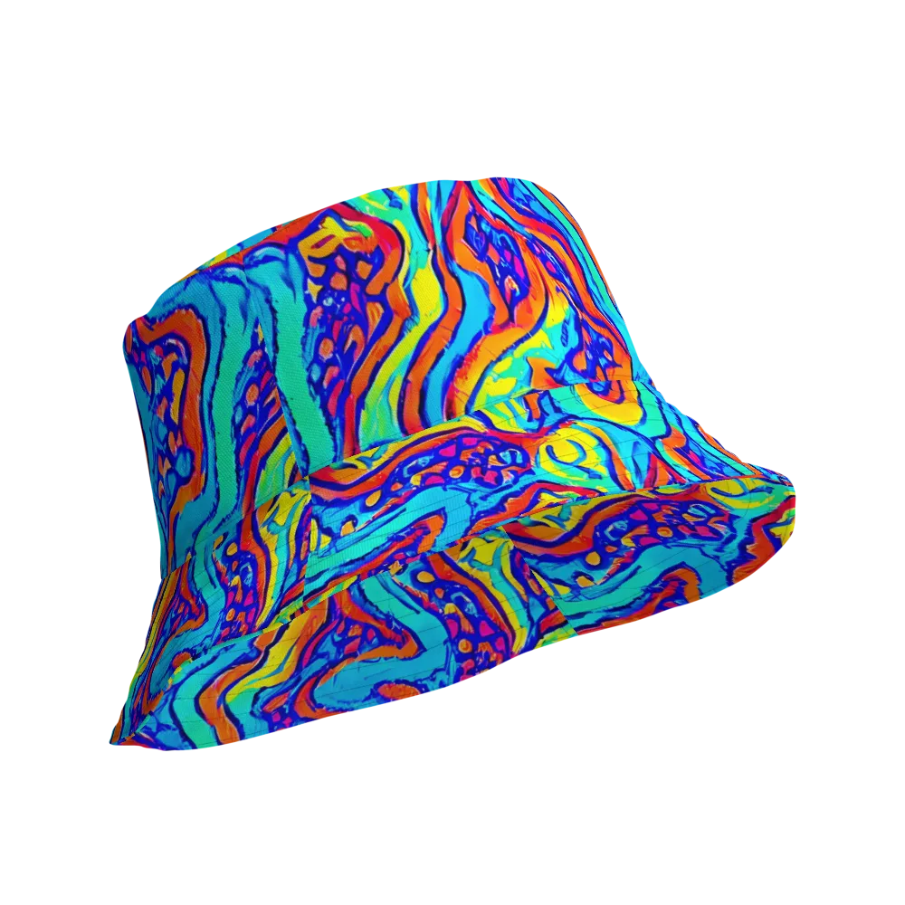 Tangerine Tempest on Reversible Bucket Hat — Product details Outside