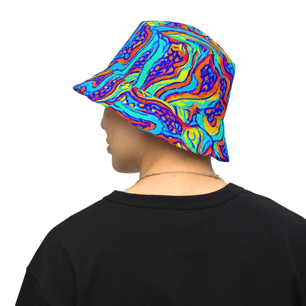 Tangerine Tempest on Reversible Bucket Hat — Back Inside