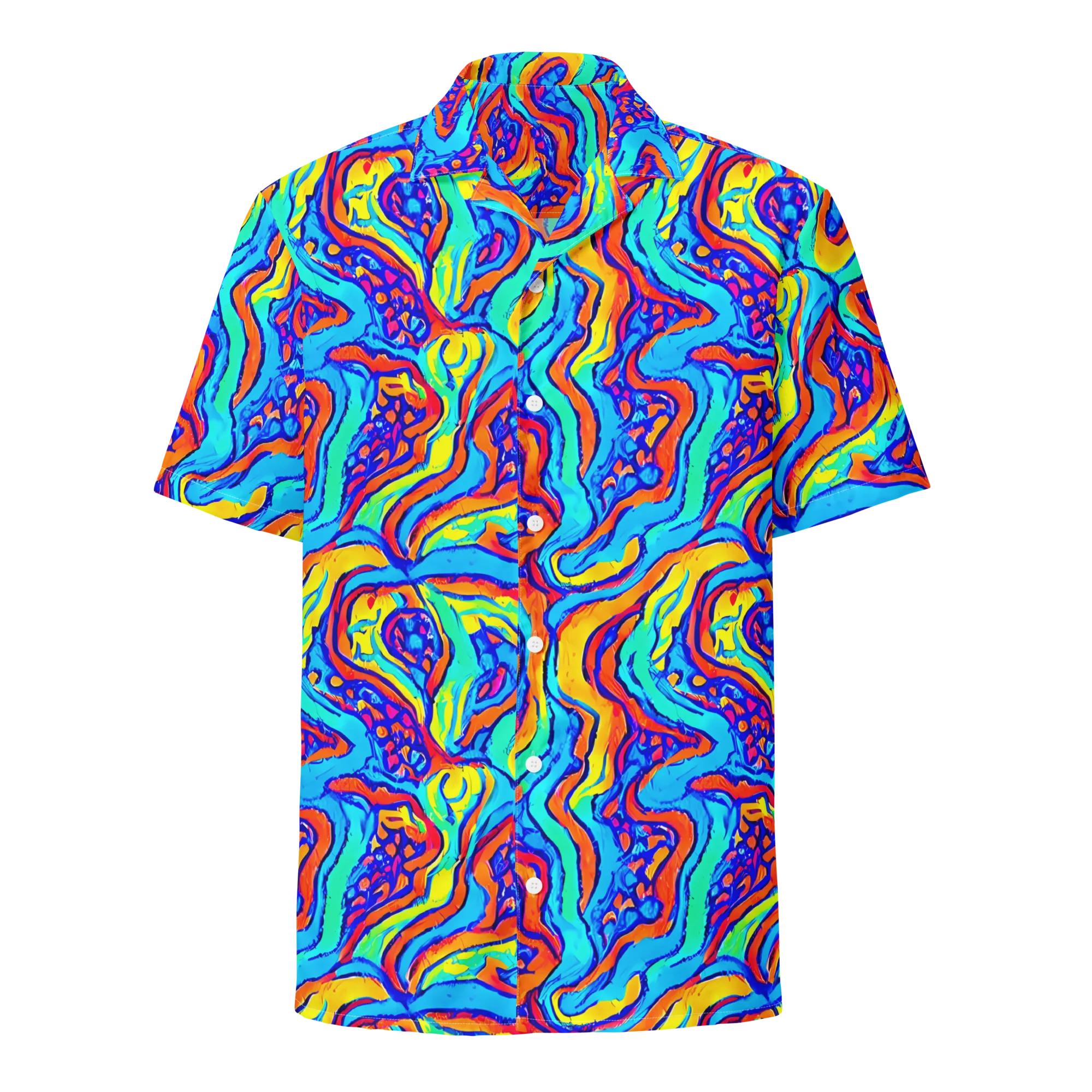 Tangerine Tempest on Button Shirt — Front