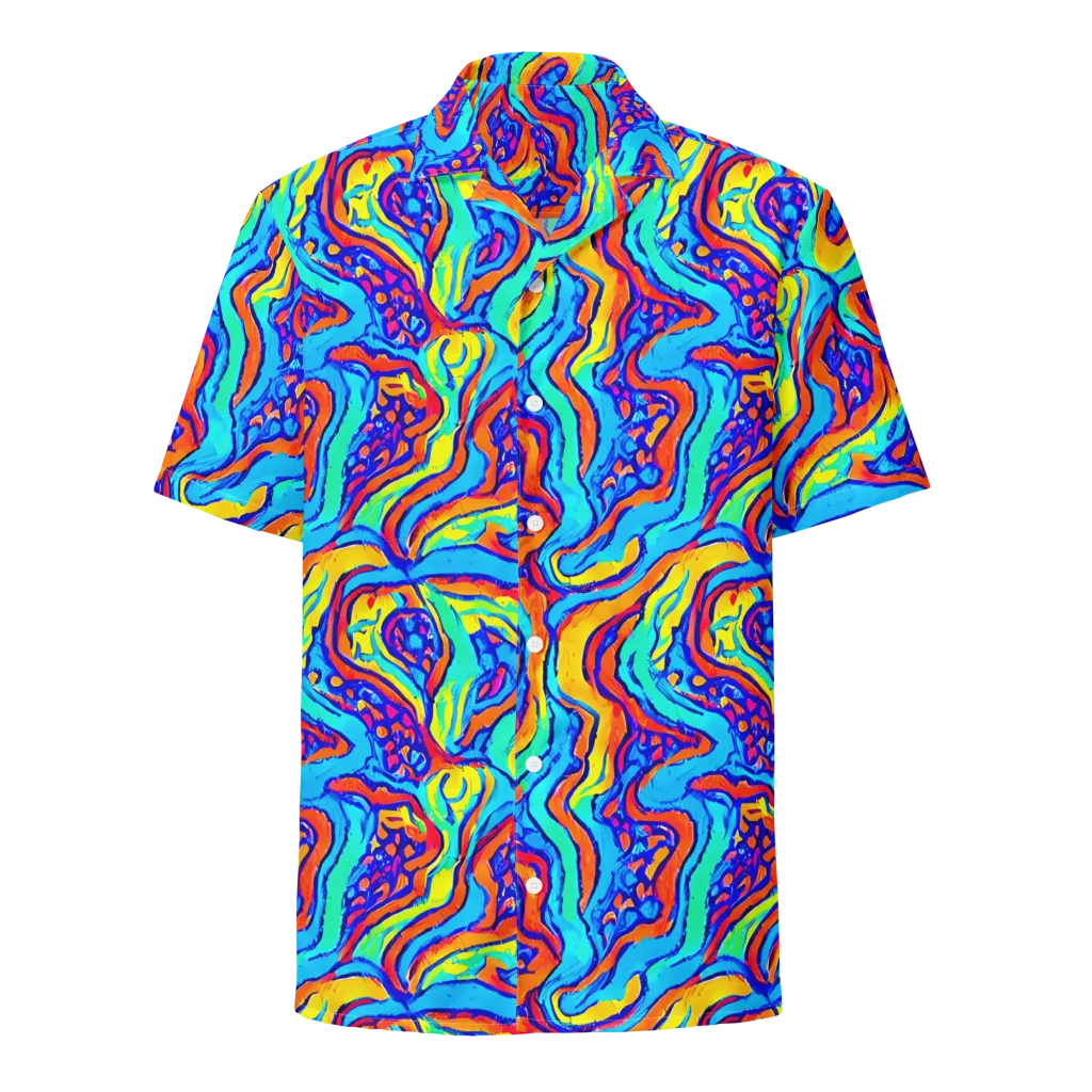 Tangerine Tempest on Button Shirt — Front