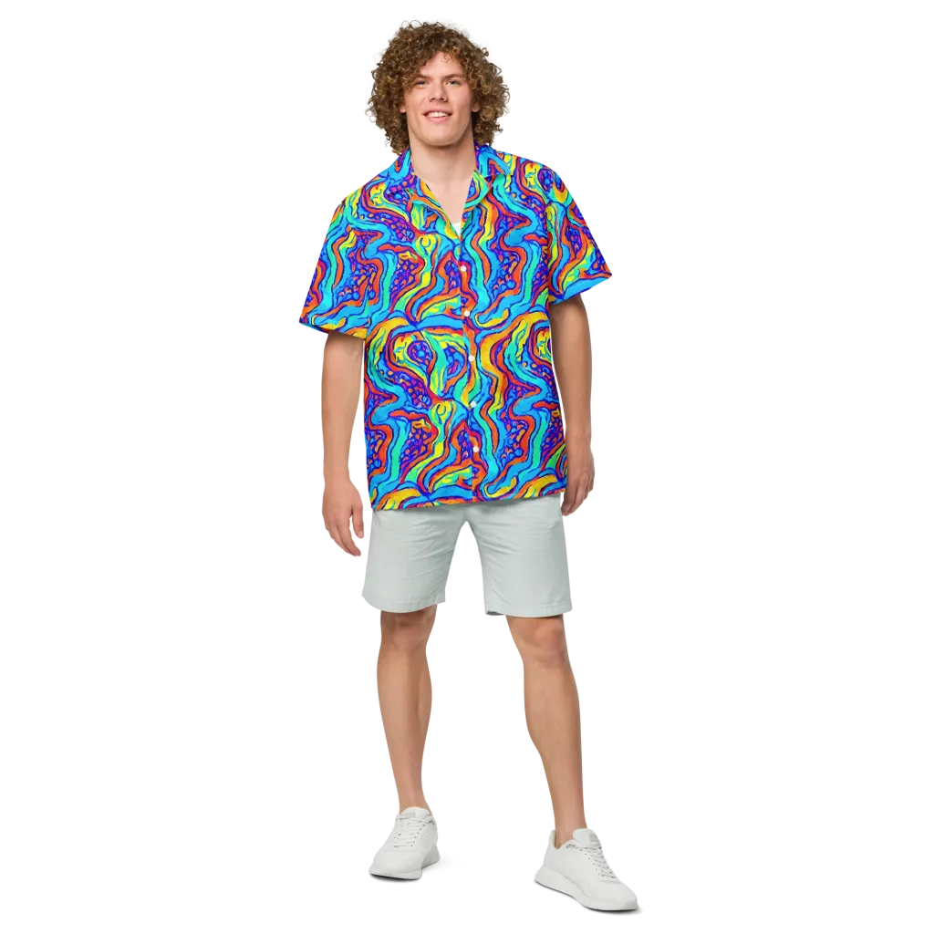 Tangerine Tempest on Button Shirt — Front
