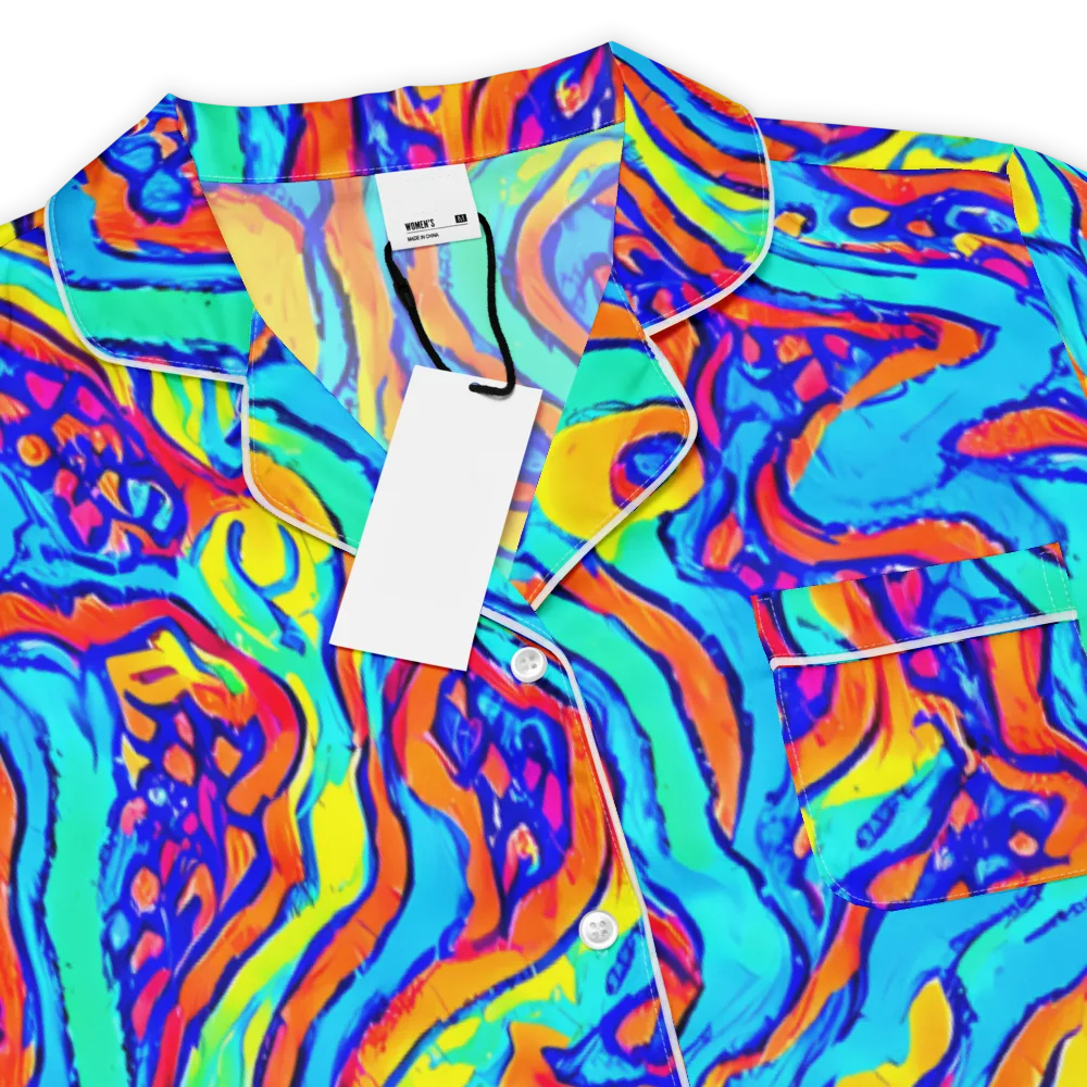 Tangerine Tempest on Women's Short Sleeve Pajama Top — Product details