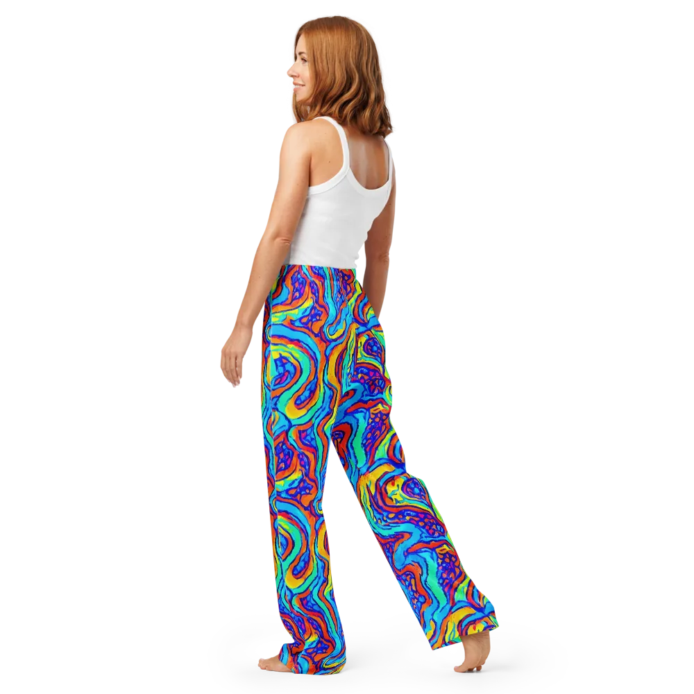 Tangerine Tempest on Women's Pajama Pants — Back