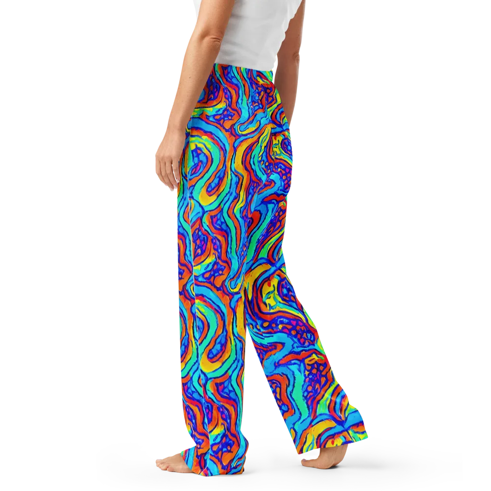 Tangerine Tempest on Women's Pajama Pants — Left