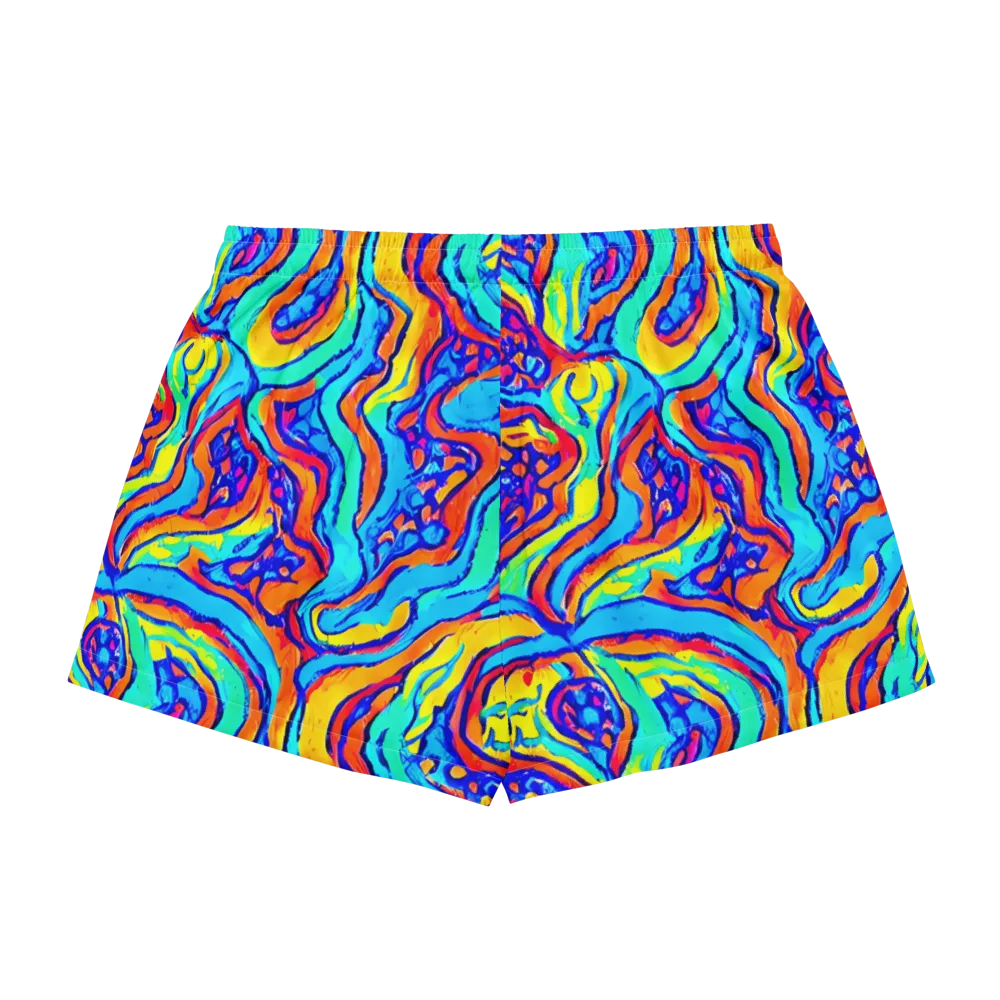 Tangerine Tempest on Women's Pajama Shorts — Back
