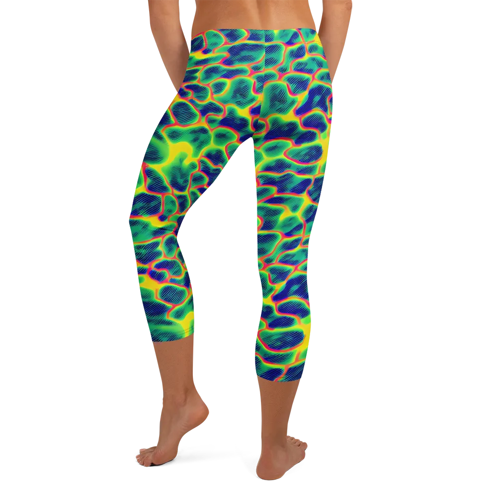 Luminous Mosaic on Capri Leggings — Back