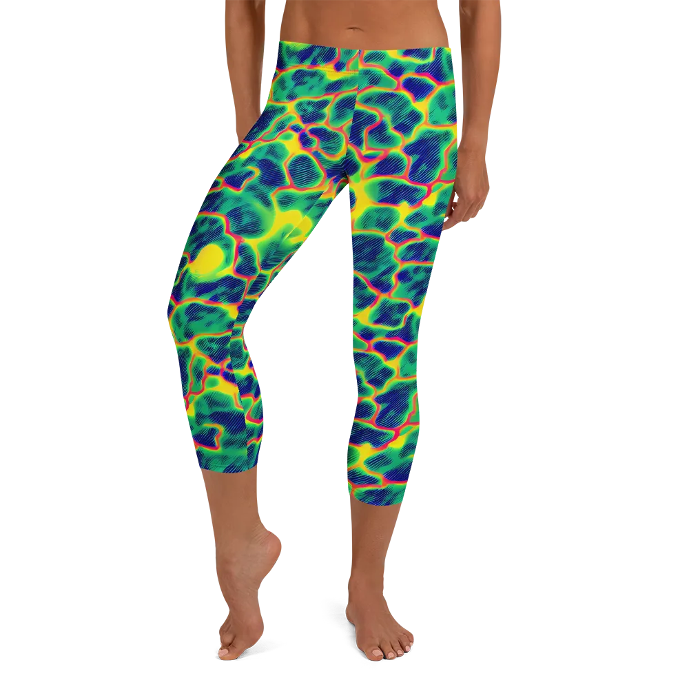 Luminous Mosaic on Capri Leggings — Front