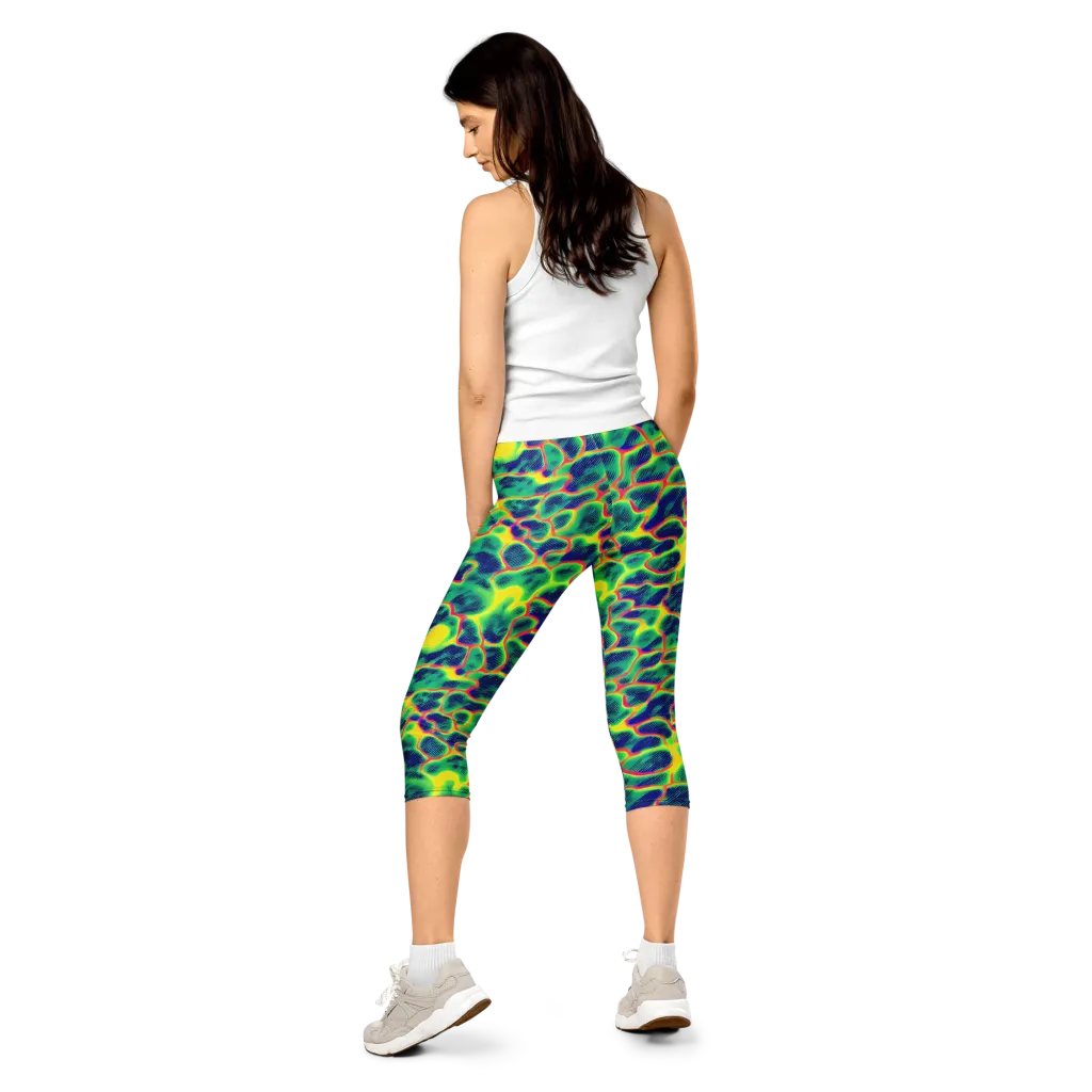 Luminous Mosaic on Capri Leggings — Back